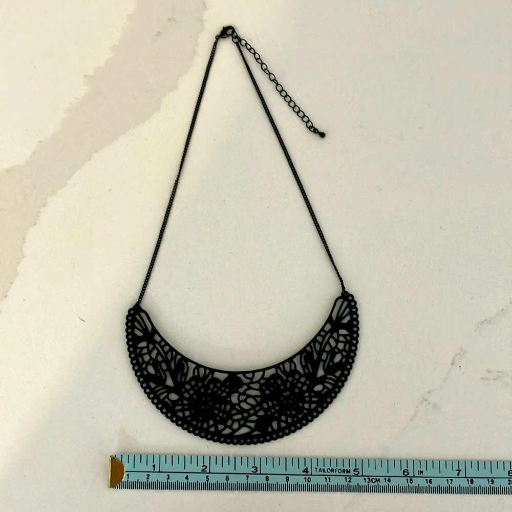 Black Necklace, 9”+ length adjustable